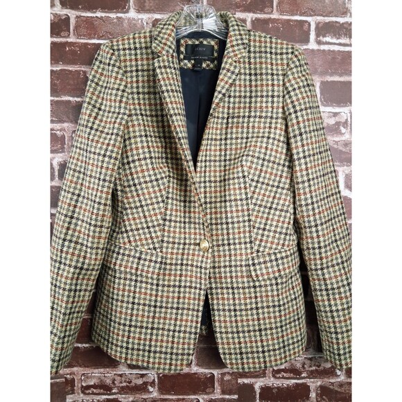 J. Crew Jackets & Blazers - J Crew Regent Blazer Jacket Size 4 Tweed Luxury British Moon Wool Houndstooth